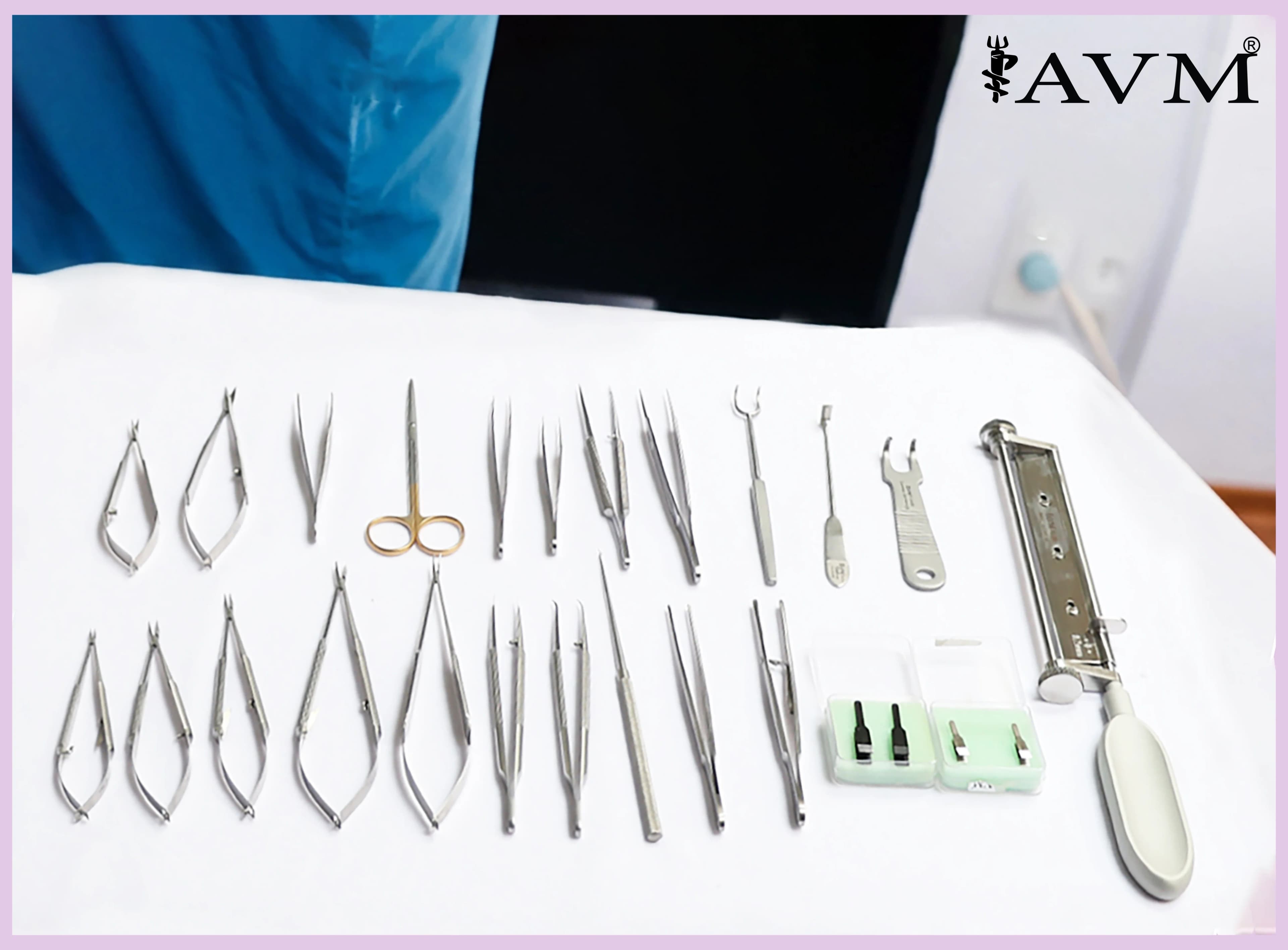 Polished surgical instruments in detail